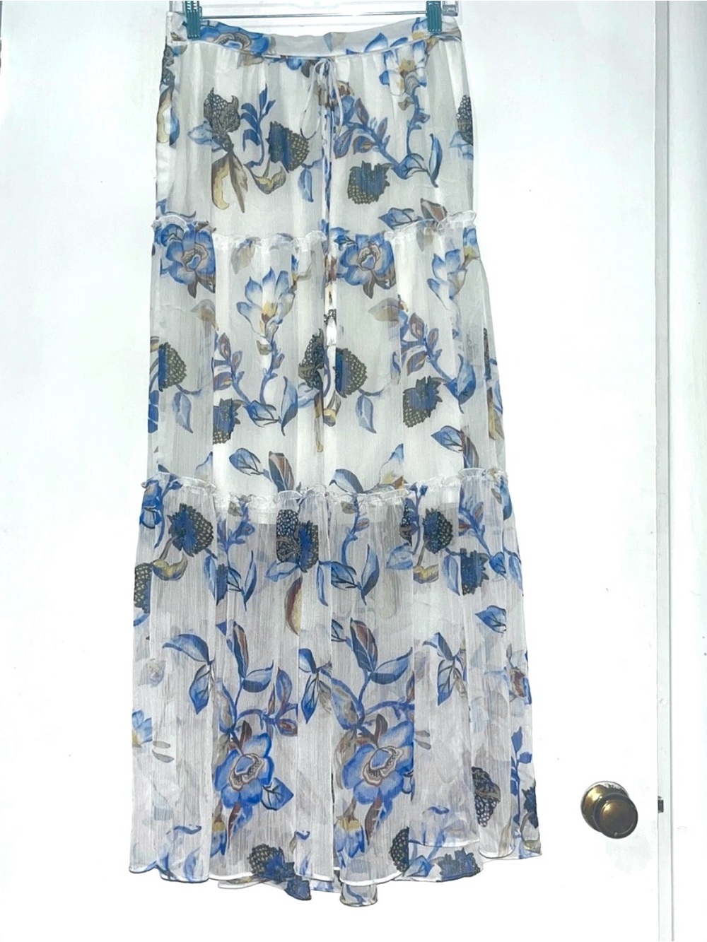 NWOT White House Black Market Floral Tiered Maxi Skirt